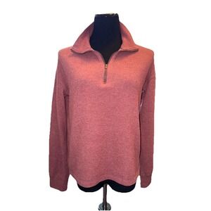 Nine Britton Sweatshirt Womens Medium Dusty Rose Mock Neck Quarter Zip Warm Wear